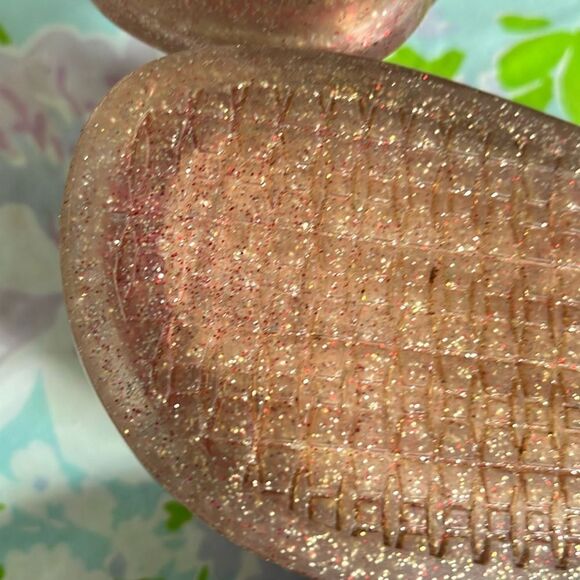 Kate Spade Jelly Slides Glitter Pink Flower - 8 - Picture 7 of 12